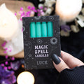 Set of 12 Green 'Luck' Spell Candles