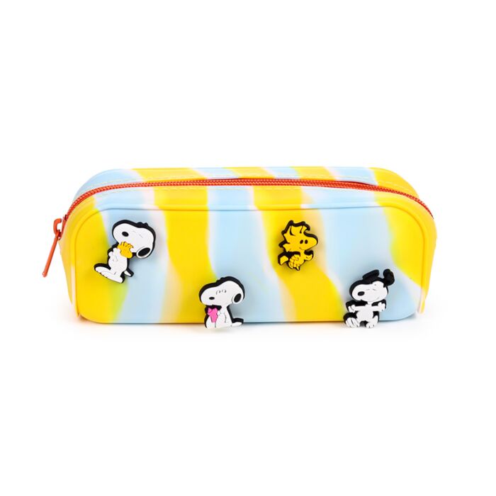 Peanuts Snoopy & Woodstock Charms Silicone Pencil Case