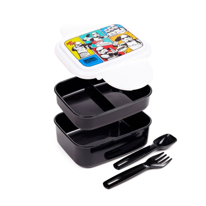 Bento Clip Lock Lunch Box with Cutlery - The Original Stormtrooper Pop Art